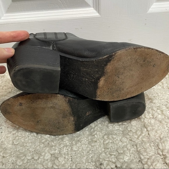 JOIE Barlow Black Leather Booties Heeled Ankle Chelsea Style Boots 37 - Picture 8 of 10